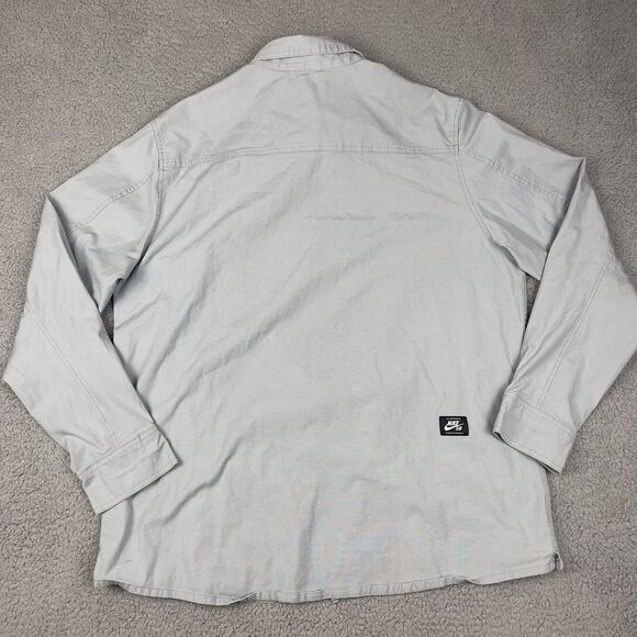 Nike SB Vista Long Sleeve Woven Blue Zip Up Shirt Jacket Shacket Denim Pockets - Picture 5 of 7